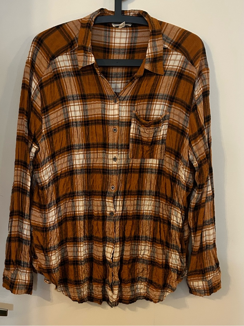 Jane and Delancey Women’s Brown and Cream Plaid Shirt Size XL